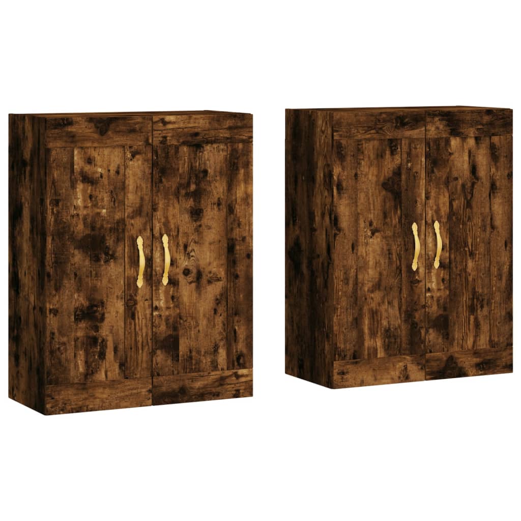 Wandschränke 2 Stk. Räuchereiche Holzwerkstoff