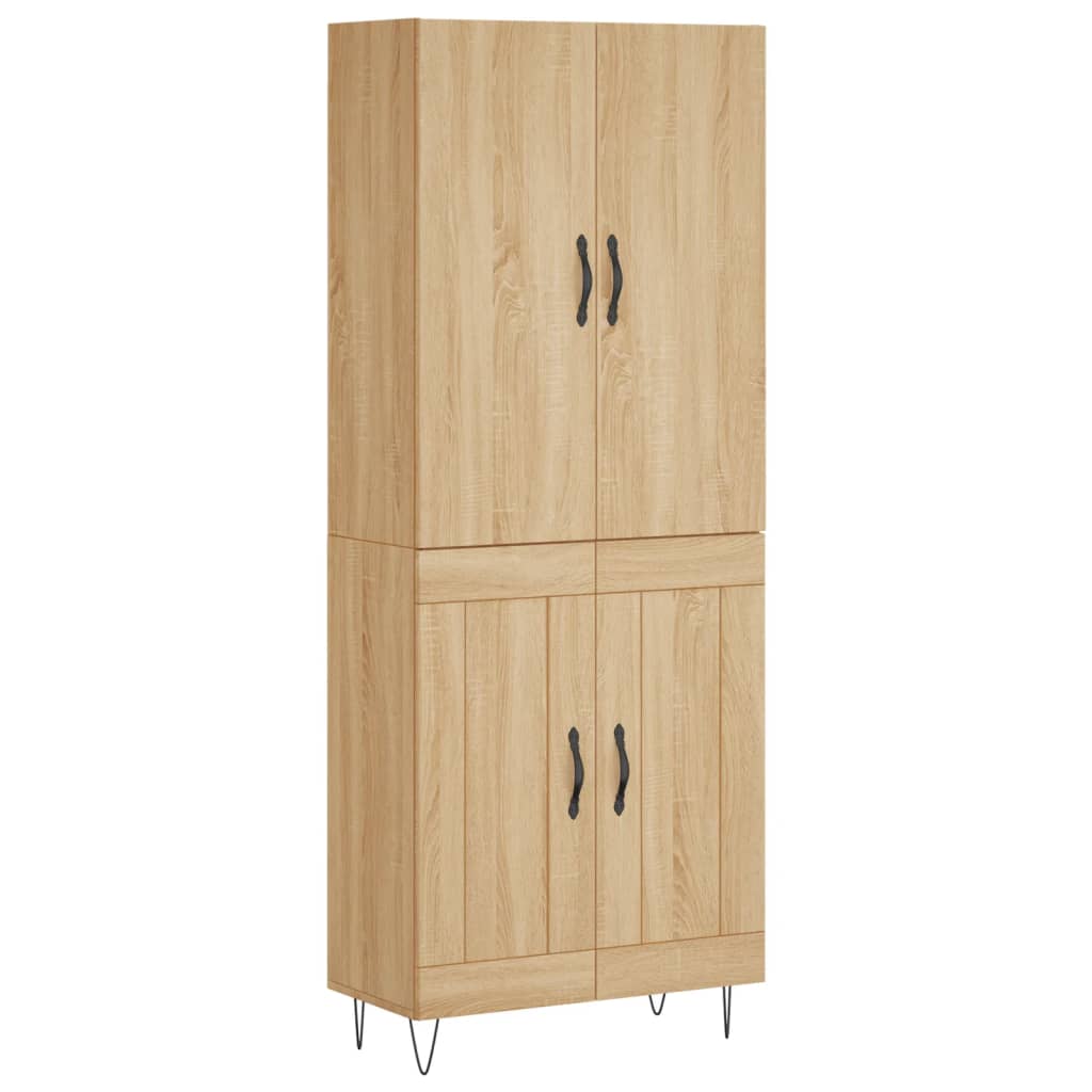 Highboard Sonoma-Eiche 69,5x34x180 cm Holzwerkstoff