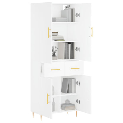 Highboard Weiß 69,5x34x180 cm Holzwerkstoff