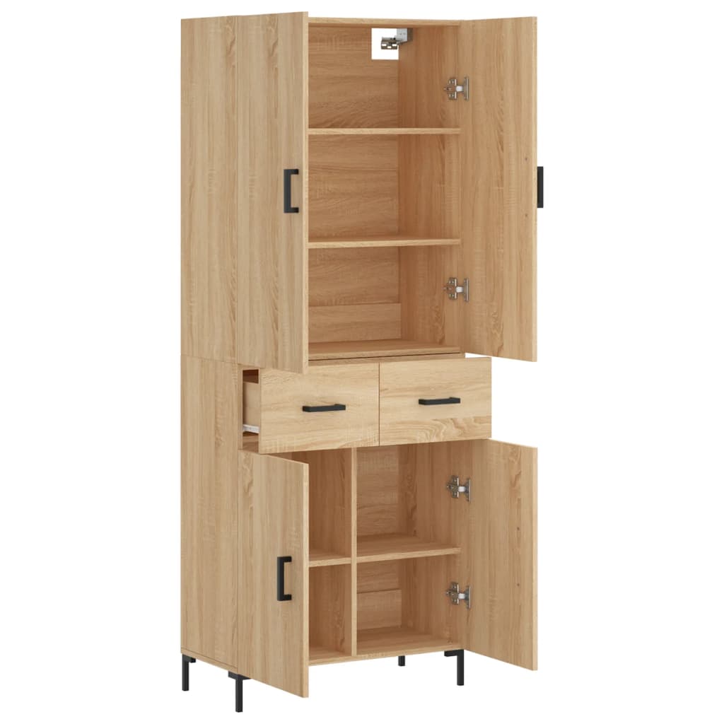 Highboard Sonoma-Eiche 69,5x34x180 cm Holzwerkstoff