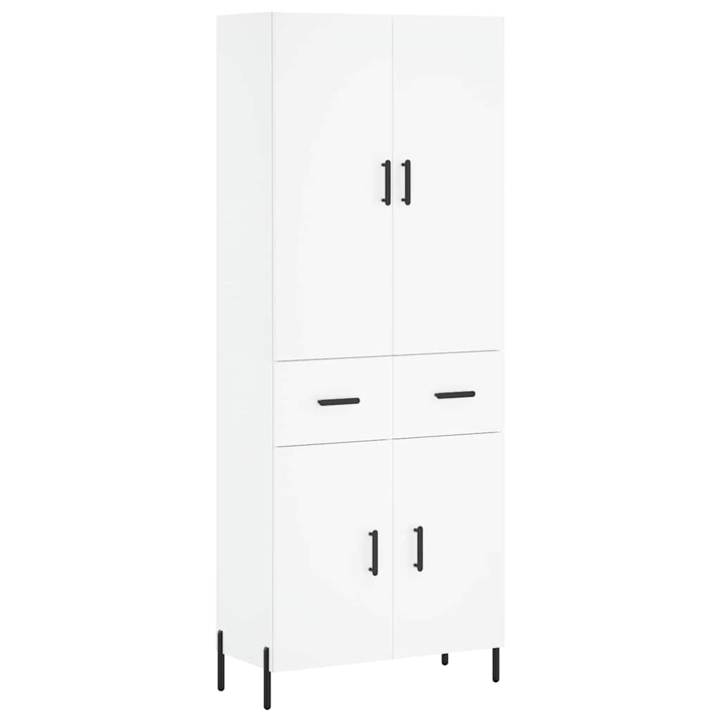 Highboard Weiß 69,5x34x180 cm Holzwerkstoff