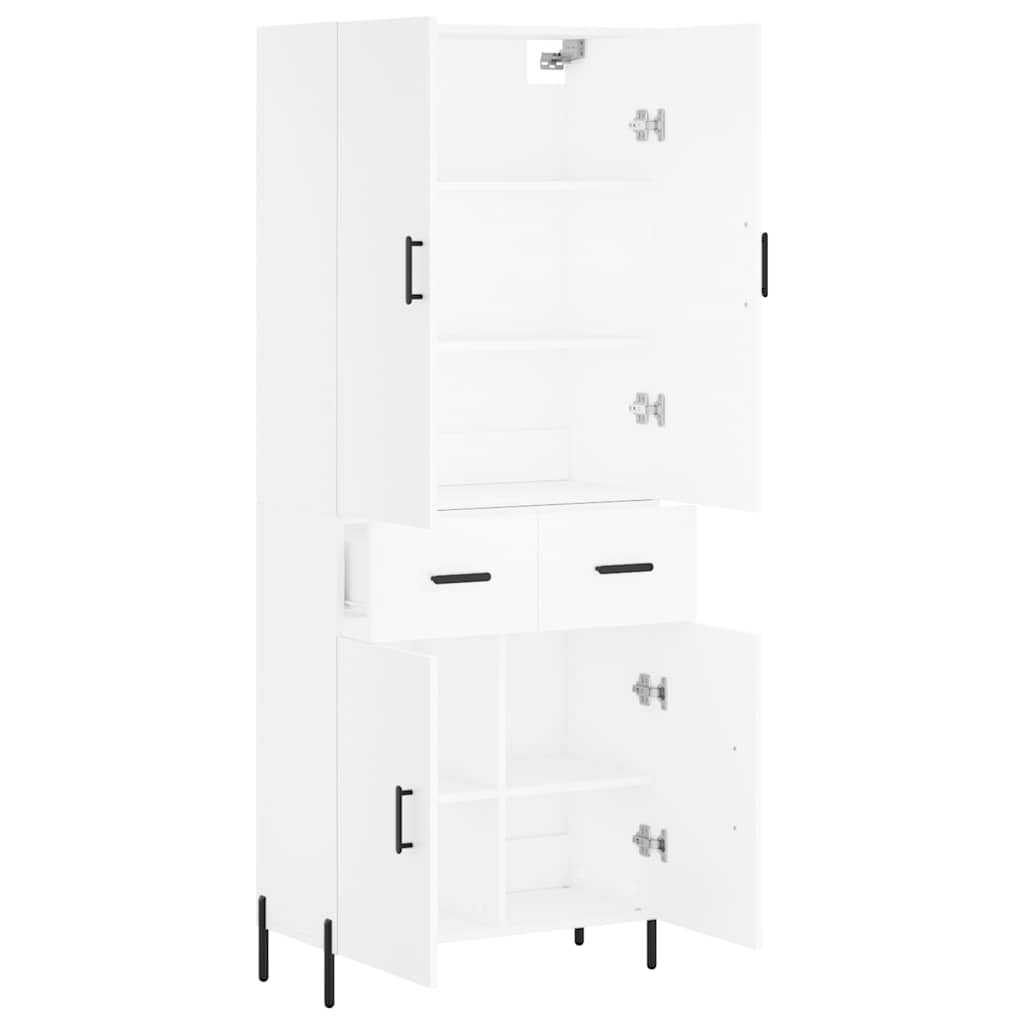 Highboard Weiß 69,5x34x180 cm Holzwerkstoff