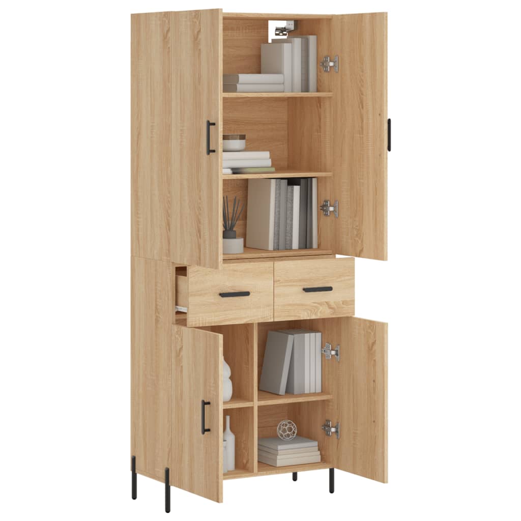 Highboard Sonoma-Eiche 69,5x34x180 cm Holzwerkstoff
