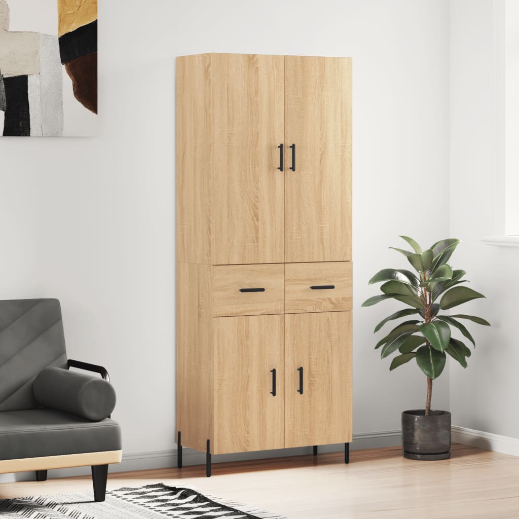 Highboard Sonoma-Eiche 69,5x34x180 cm Holzwerkstoff