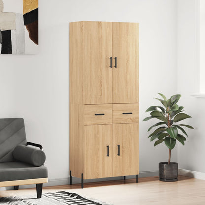 Highboard Sonoma-Eiche 69,5x34x180 cm Holzwerkstoff