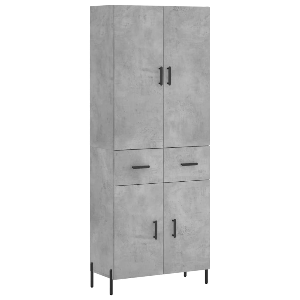 Highboard Betongrau 69,5x34x180 cm Holzwerkstoff