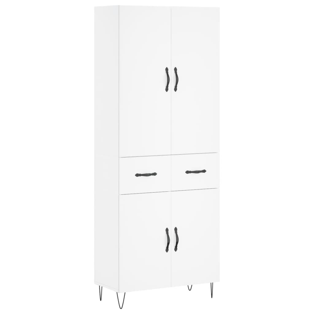 Highboard Weiß 69,5x34x180 cm Holzwerkstoff
