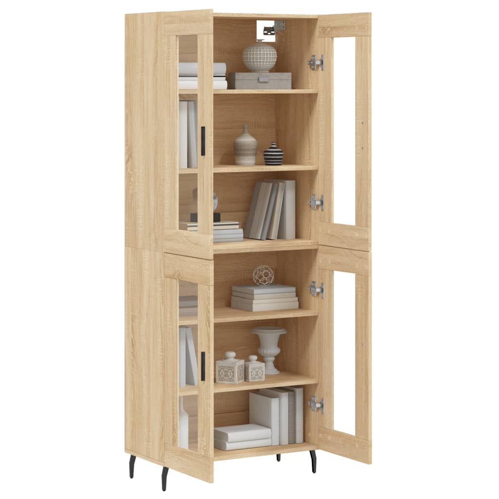 Highboard Sonoma-Eiche 69,5x34x180 cm Holzwerkstoff