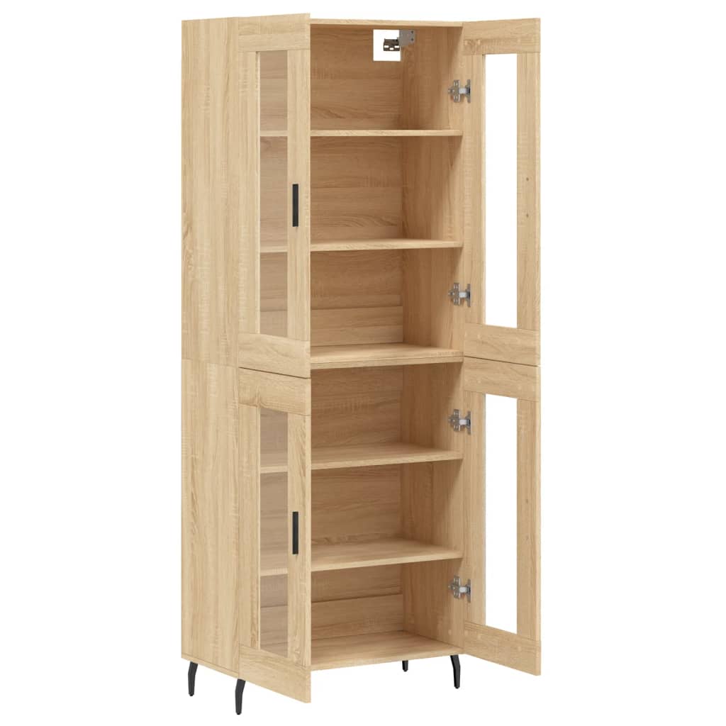 Highboard Sonoma-Eiche 69,5x34x180 cm Holzwerkstoff
