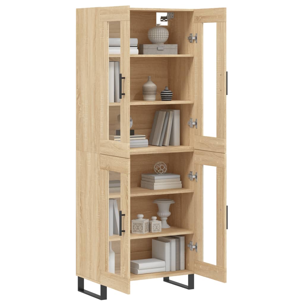 Highboard Sonoma-Eiche 69,5x34x180 cm Holzwerkstoff