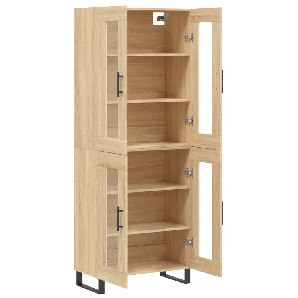 Highboard Sonoma-Eiche 69,5x34x180 cm Holzwerkstoff