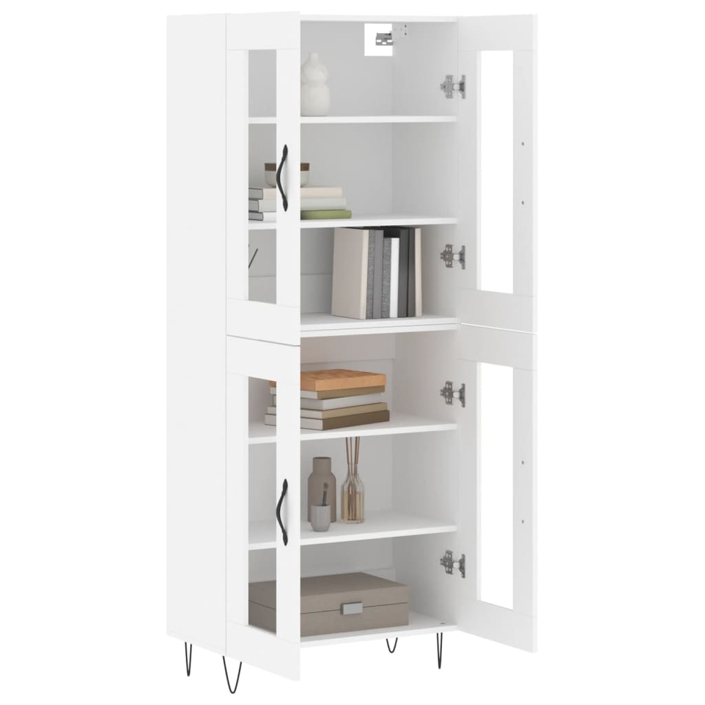 Highboard Weiß 69,5x34x180 cm Holzwerkstoff