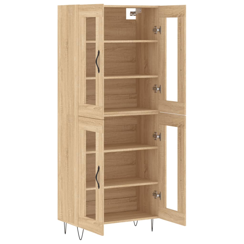 Highboard Sonoma-Eiche 69,5x34x180 cm Holzwerkstoff