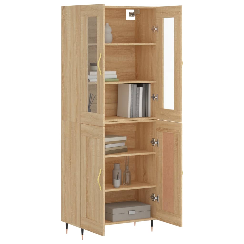 Highboard Sonoma-Eiche 69,5x34x180 cm Holzwerkstoff