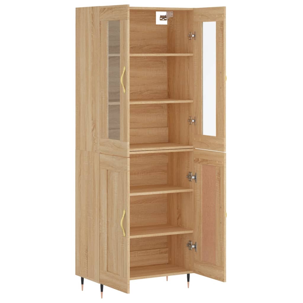 Highboard Sonoma-Eiche 69,5x34x180 cm Holzwerkstoff