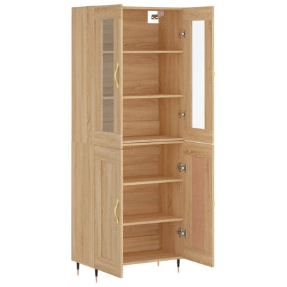 Highboard Sonoma-Eiche 69,5x34x180 cm Holzwerkstoff