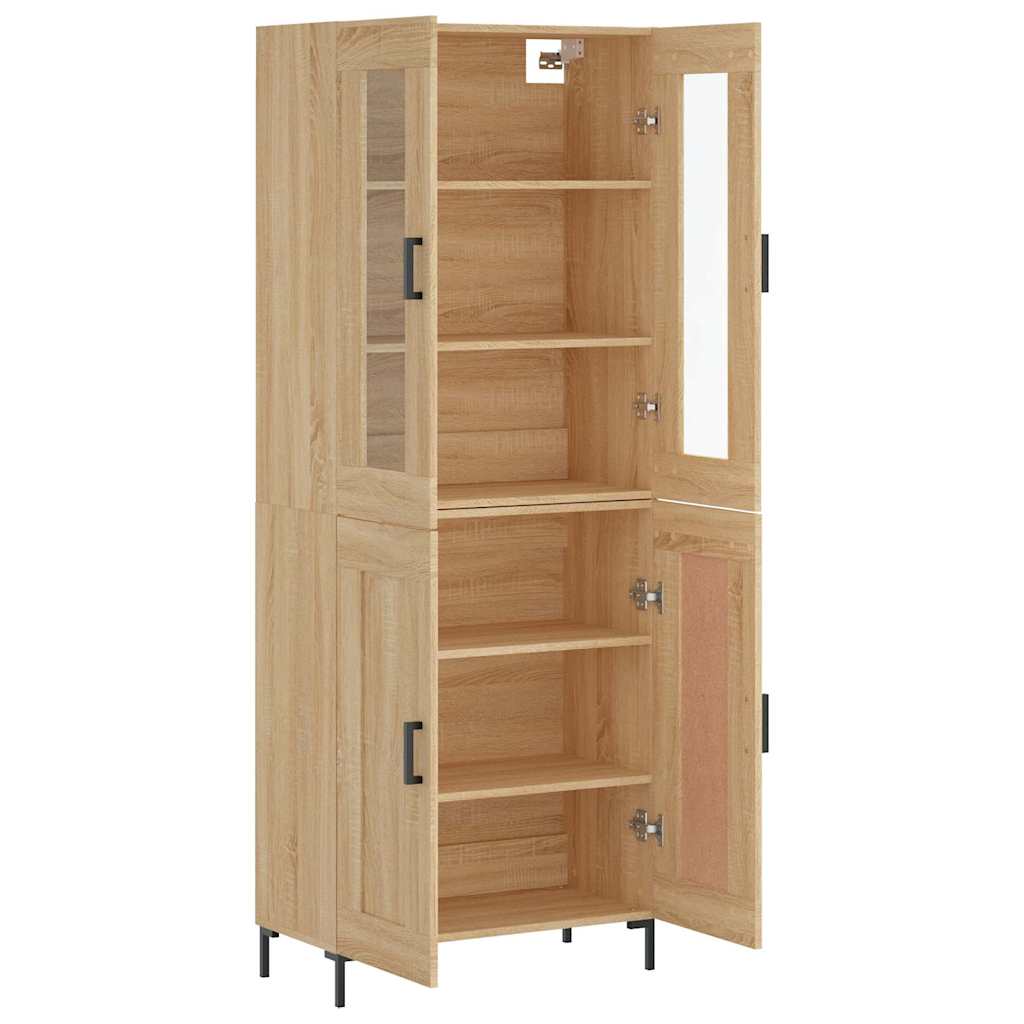 Highboard Sonoma-Eiche 69,5x34x180 cm Holzwerkstoff