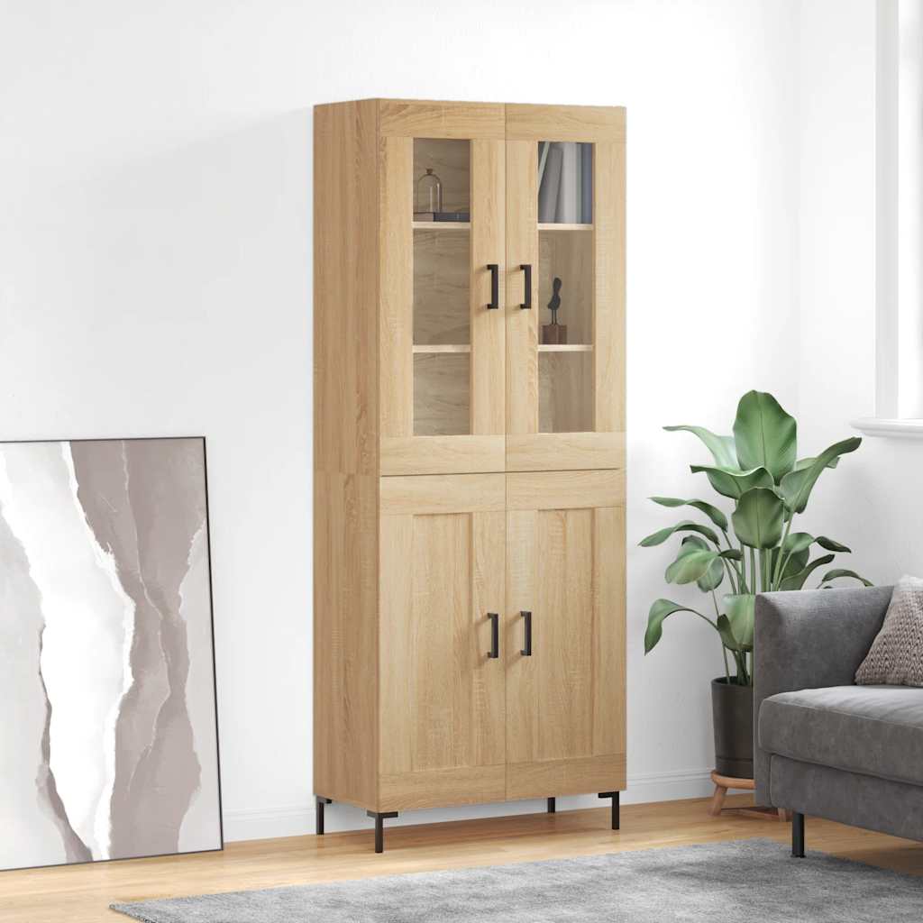 Highboard Sonoma-Eiche 69,5x34x180 cm Holzwerkstoff
