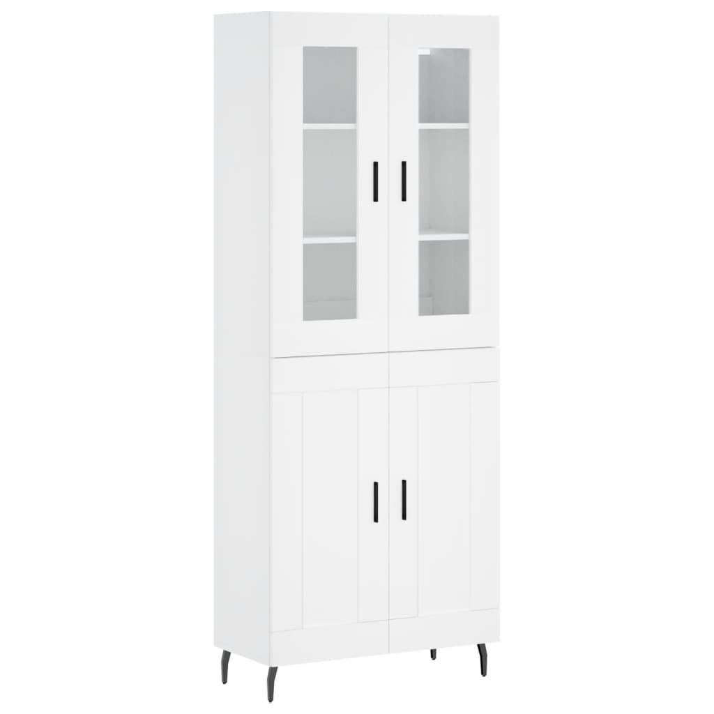 Highboard Weiß 69,5x34x180 cm Holzwerkstoff