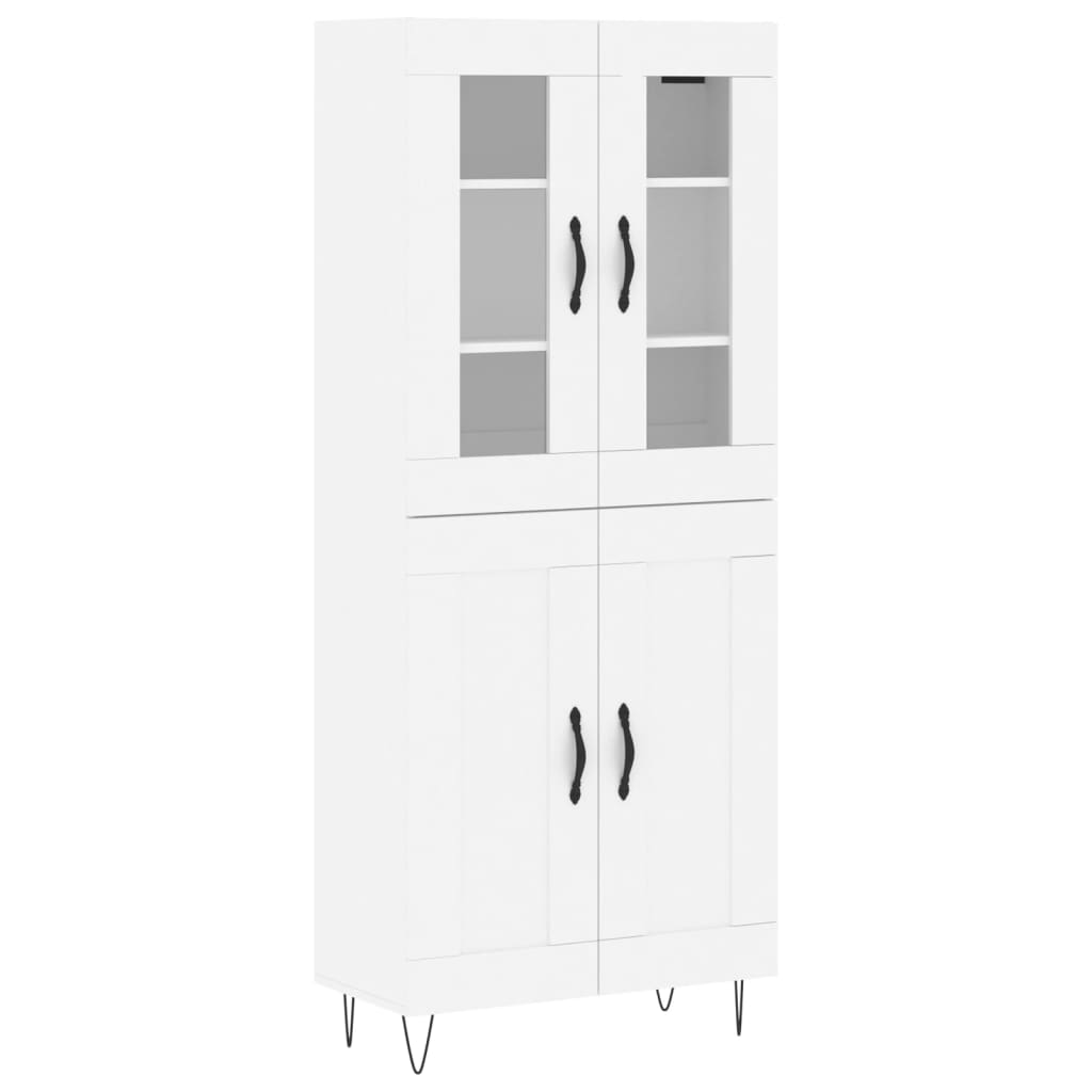 Highboard Weiß 69,5x34x180 cm Holzwerkstoff