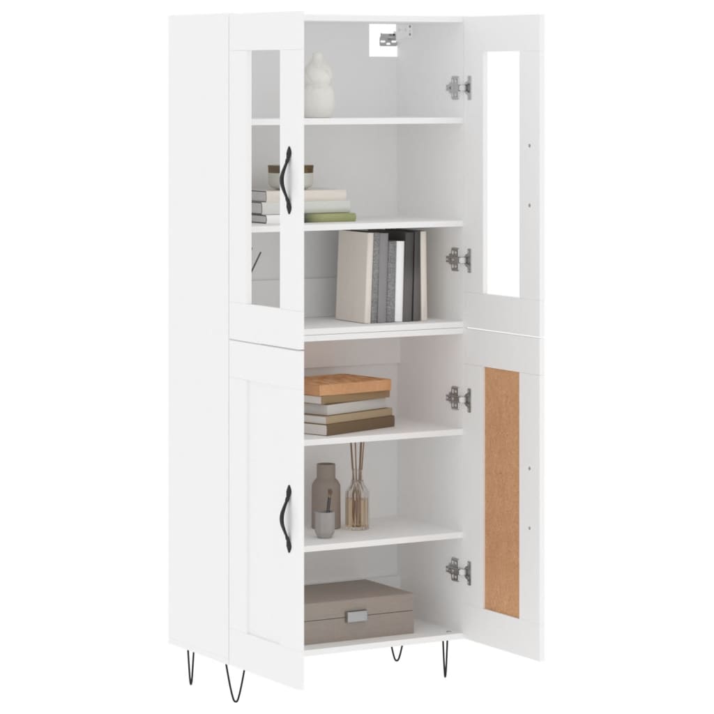 Highboard Weiß 69,5x34x180 cm Holzwerkstoff