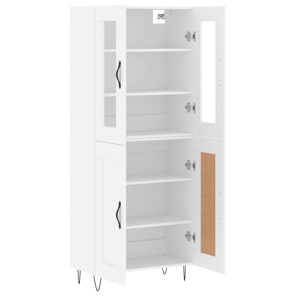 Highboard Weiß 69,5x34x180 cm Holzwerkstoff