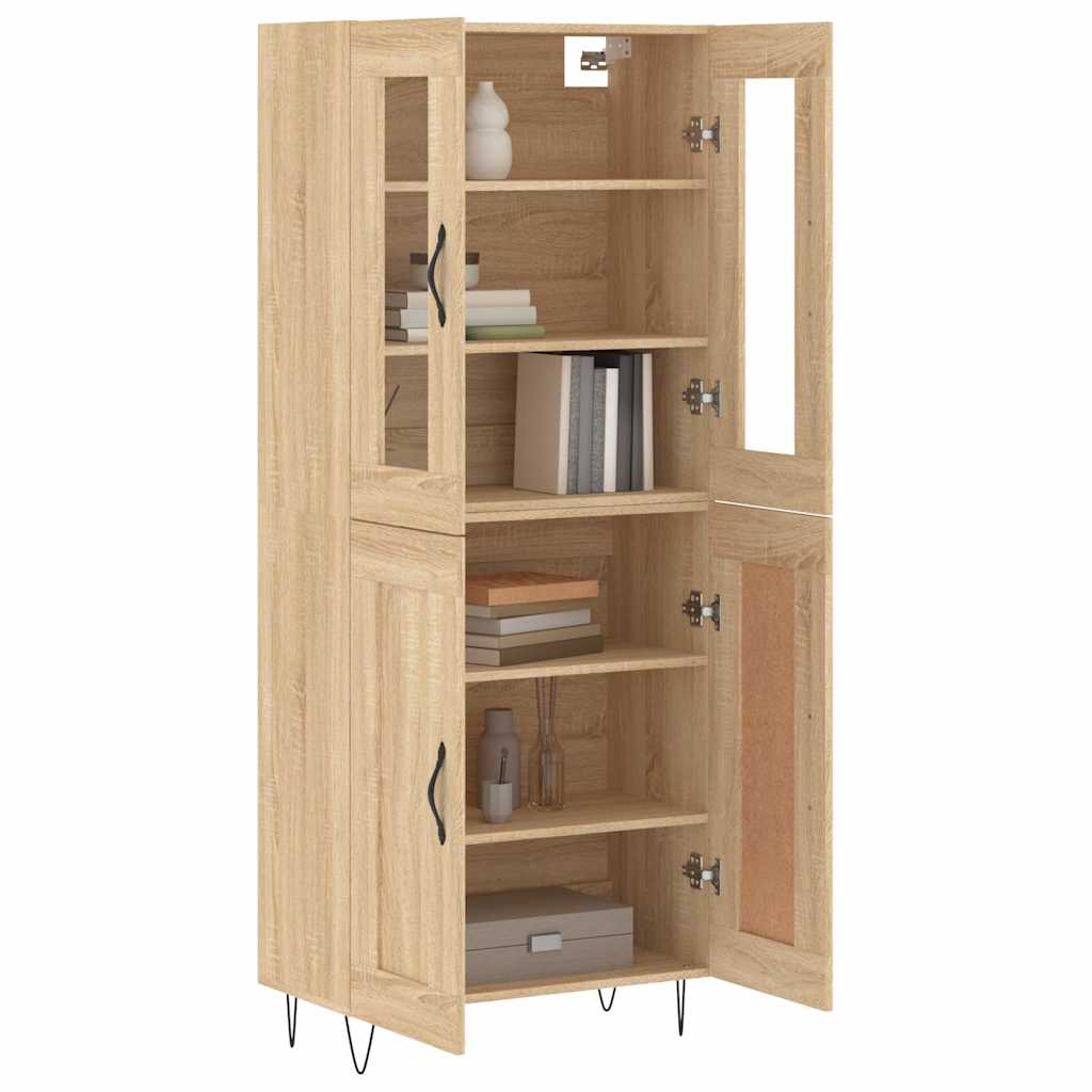 Highboard Sonoma-Eiche 69,5x34x180 cm Holzwerkstoff