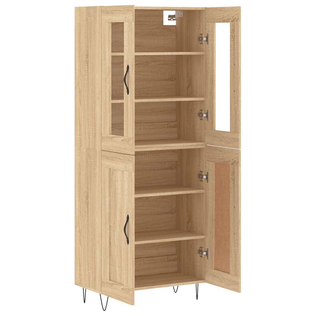 Highboard Sonoma-Eiche 69,5x34x180 cm Holzwerkstoff