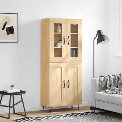 Highboard Sonoma-Eiche 69,5x34x180 cm Holzwerkstoff