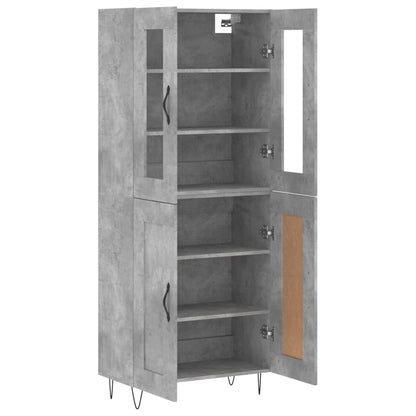 Highboard Betongrau 69,5x34x180 cm Holzwerkstoff