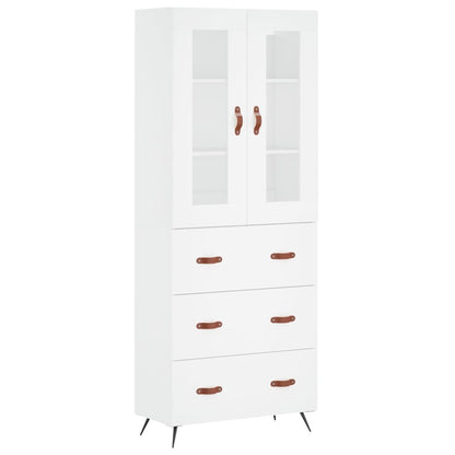 Highboard Weiß 69,5x34x180 cm Holzwerkstoff
