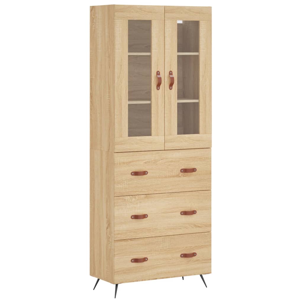 Highboard Sonoma-Eiche 69,5x34x180 cm Holzwerkstoff
