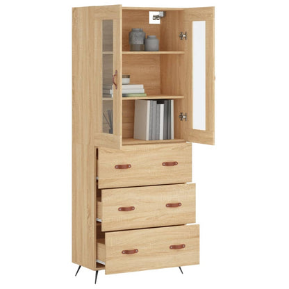 Highboard Sonoma-Eiche 69,5x34x180 cm Holzwerkstoff