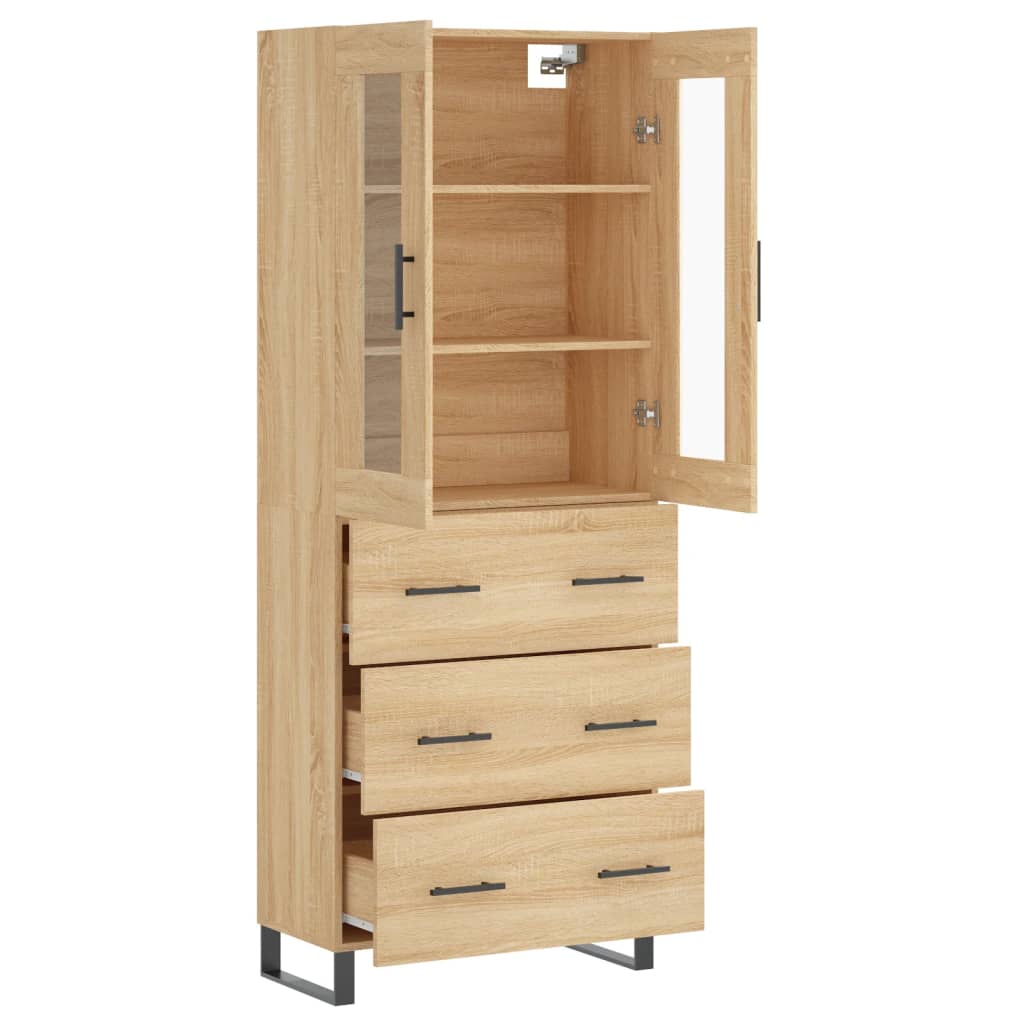 Highboard Sonoma-Eiche 69,5x34x180 cm Holzwerkstoff