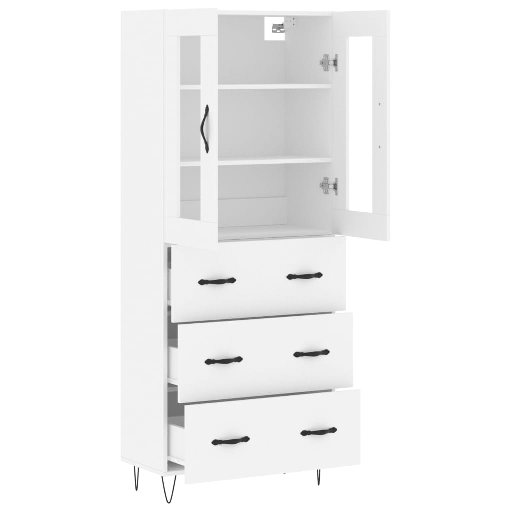 Highboard Weiß 69,5x34x180 cm Holzwerkstoff