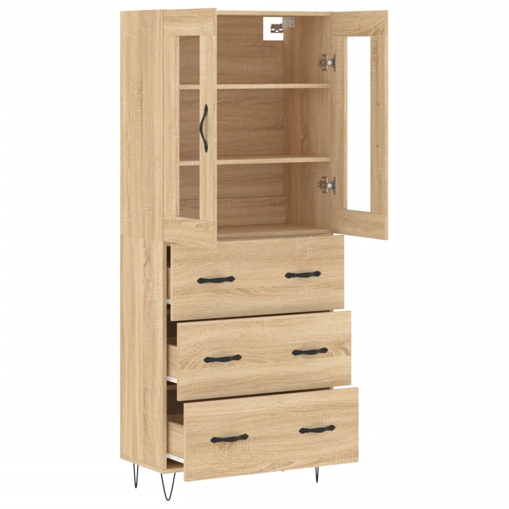 Highboard Sonoma-Eiche 69,5x34x180 cm Holzwerkstoff