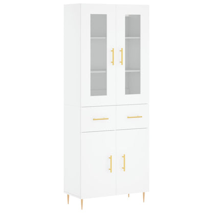 Highboard Weiß 69,5x34x180 cm Holzwerkstoff