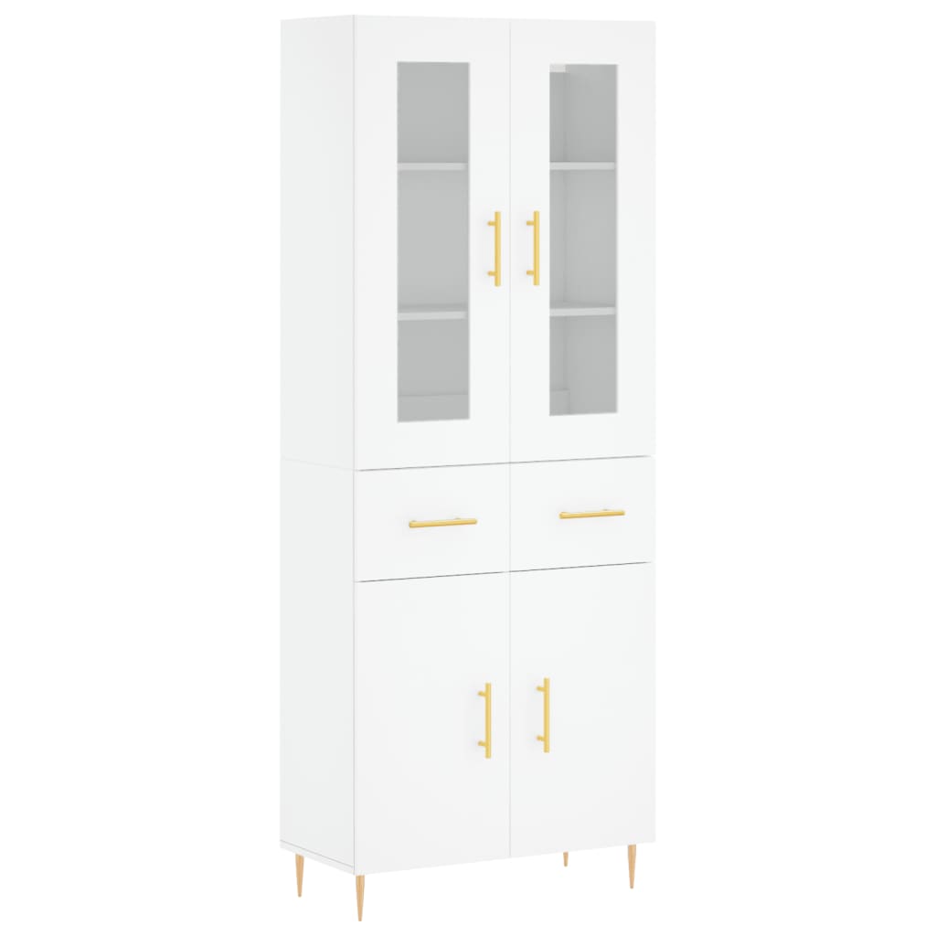 Highboard Weiß 69,5x34x180 cm Holzwerkstoff