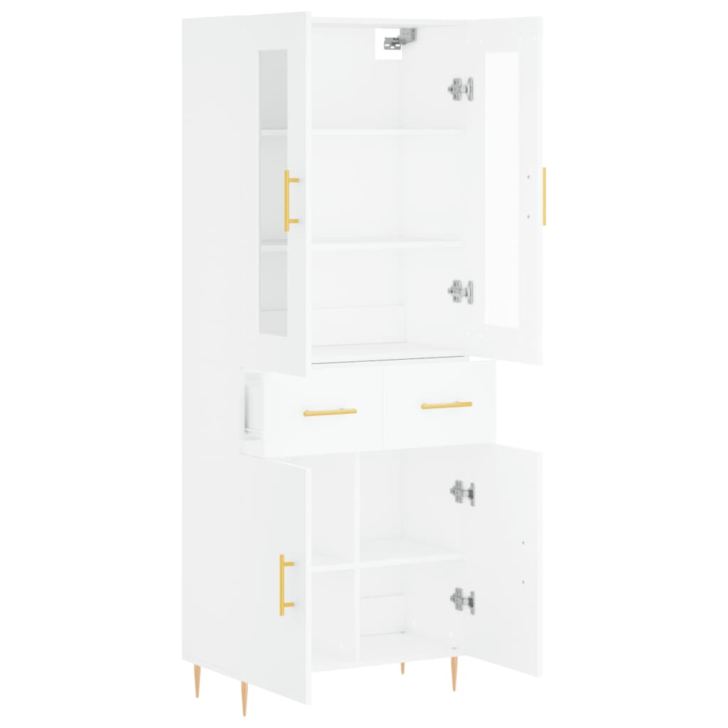 Highboard Weiß 69,5x34x180 cm Holzwerkstoff