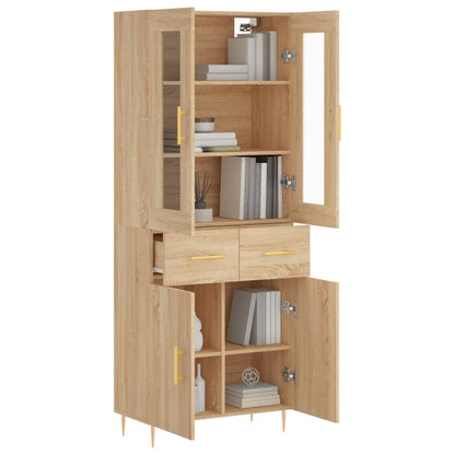 Highboard Sonoma-Eiche 69,5x34x180 cm Holzwerkstoff