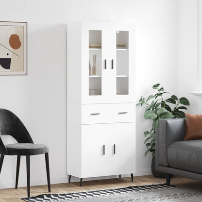 Highboard Weiß 69,5x34x180 cm Holzwerkstoff