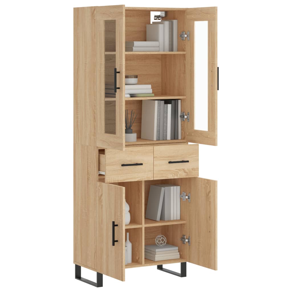 Highboard Sonoma-Eiche 69,5x34x180 cm Holzwerkstoff