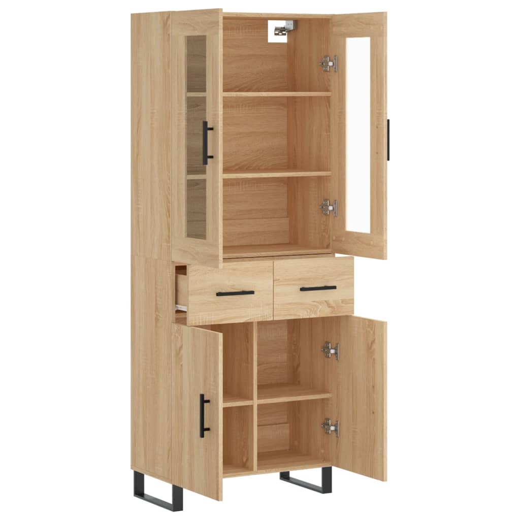 Highboard Sonoma-Eiche 69,5x34x180 cm Holzwerkstoff