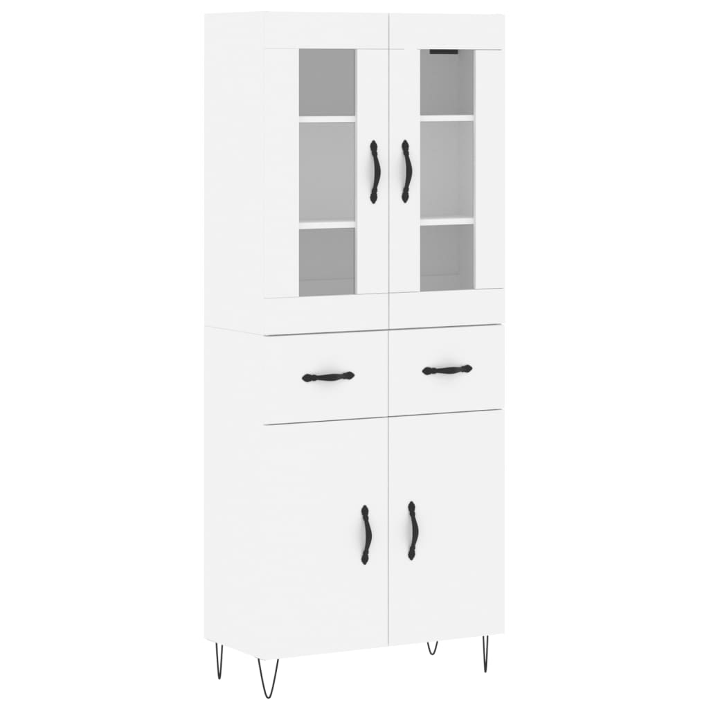 Highboard Weiß 69,5x34x180 cm Holzwerkstoff