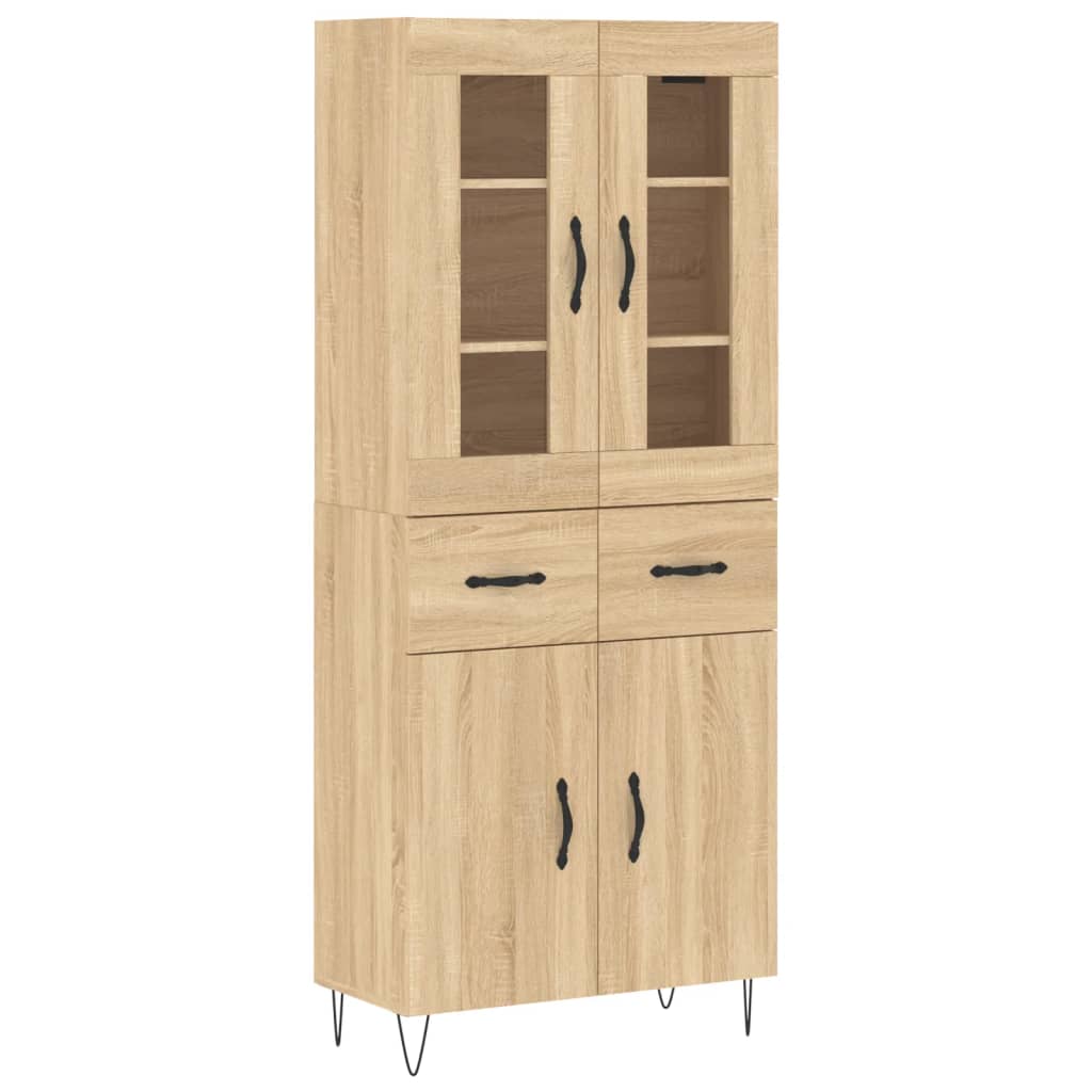 Highboard Sonoma-Eiche 69,5x34x180 cm Holzwerkstoff