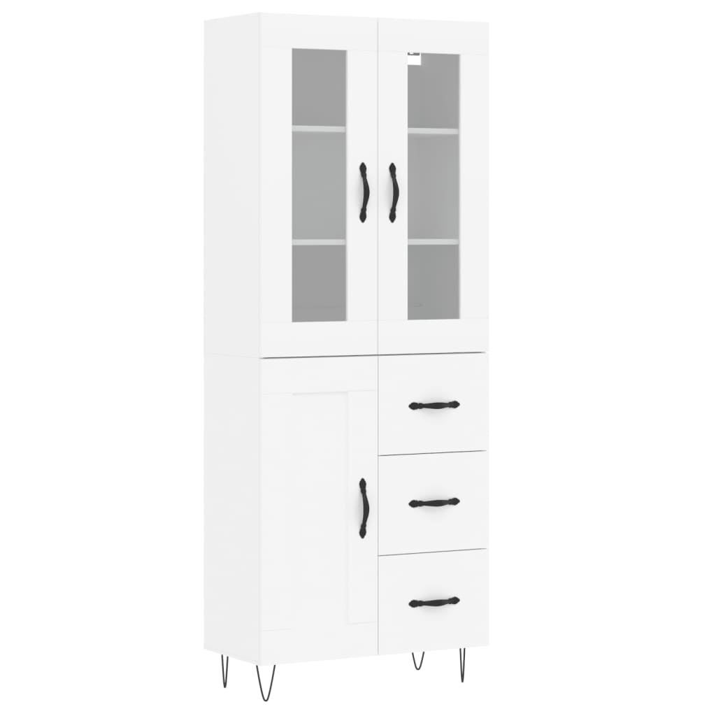 Highboard Weiß 69,5x34x180 cm Holzwerkstoff