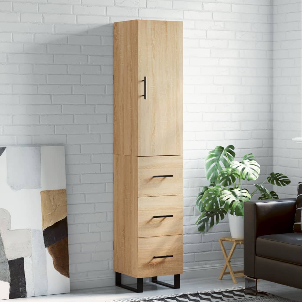Highboard Sonoma-Eiche 34,5x34x180 cm Holzwerkstoff