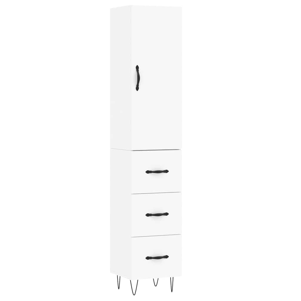 Highboard Weiß 34,5x34x180 cm Holzwerkstoff