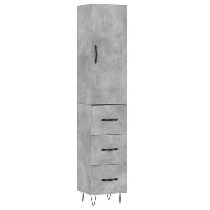 Highboard Betongrau 34,5x34x180 cm Holzwerkstoff