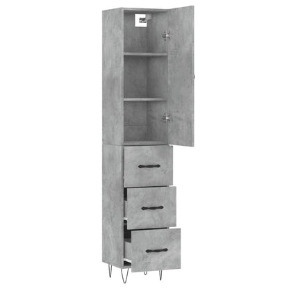 Highboard Betongrau 34,5x34x180 cm Holzwerkstoff